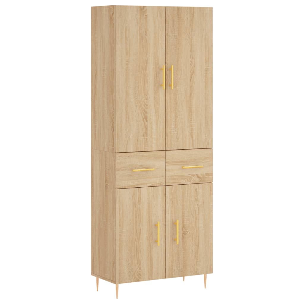 Highboard sonoma eik 69,5x34x180 cm konstruert tre