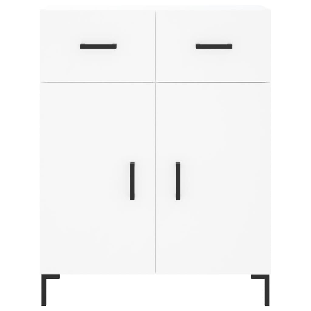 Highboard hvit 69,5x34x180 cm konstruert tre