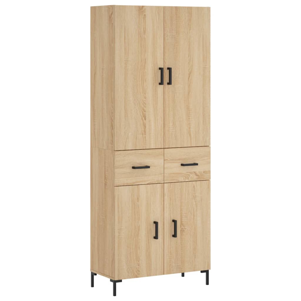 Highboard sonoma eik 69,5x34x180 cm konstruert tre