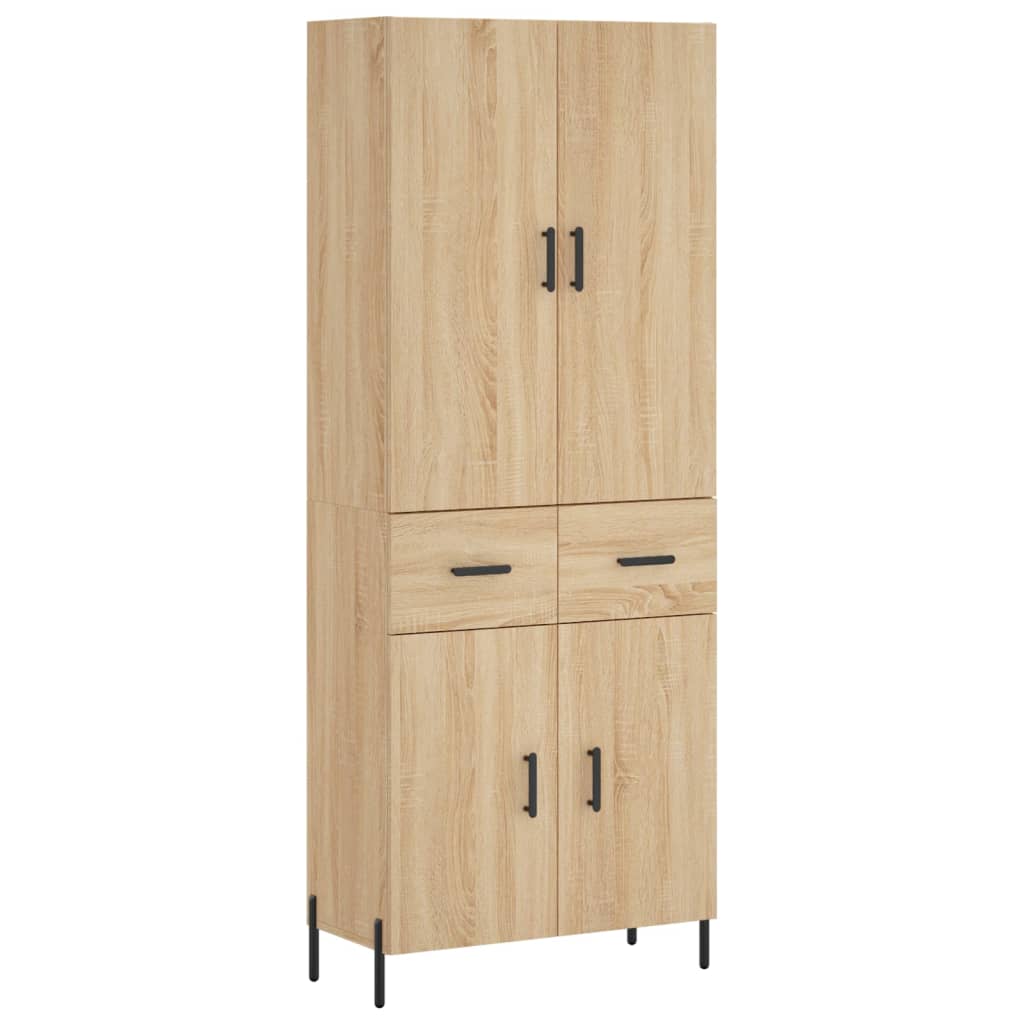 Highboard sonoma eik 69,5x34x180 cm konstruert tre