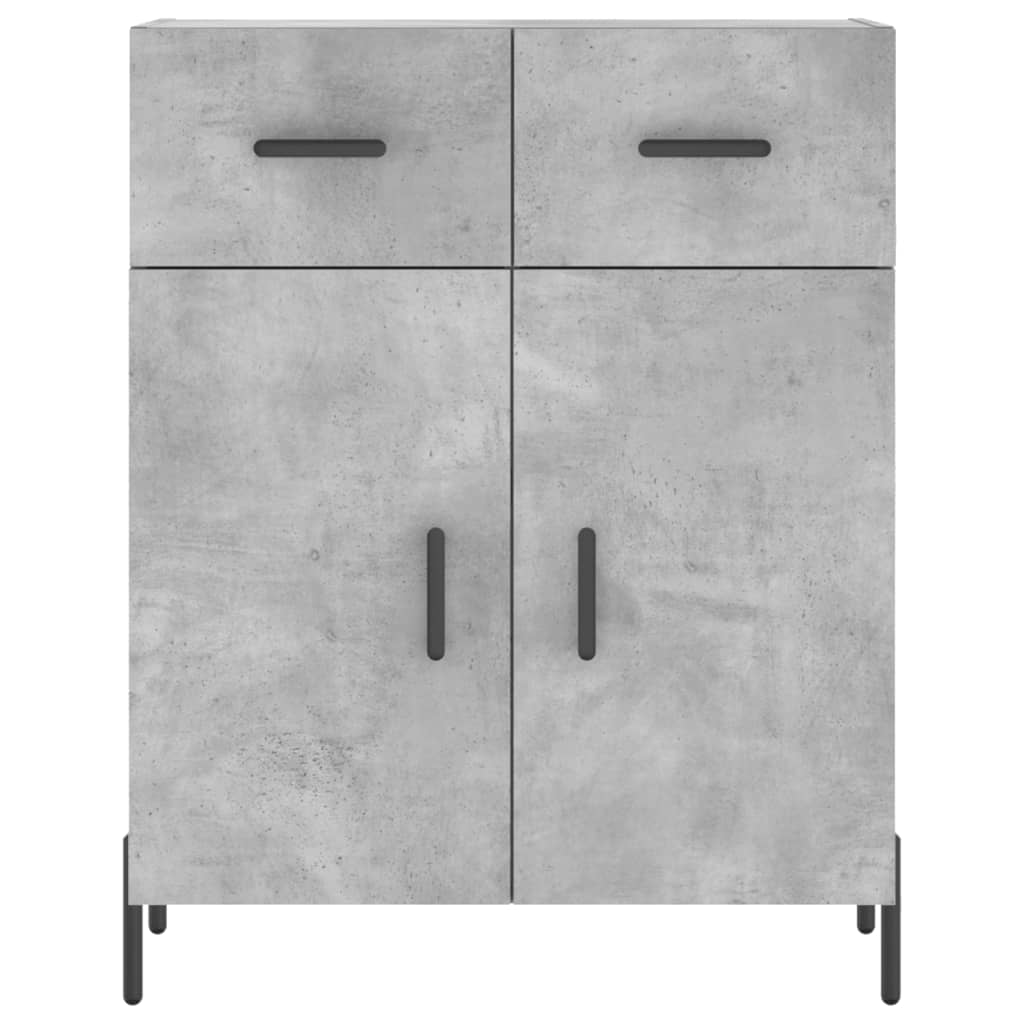 Highboard betonggrå 69,5x34x180 cm konstruert tre