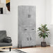 Highboard betonggrå 69,5x34x180 cm konstruert tre