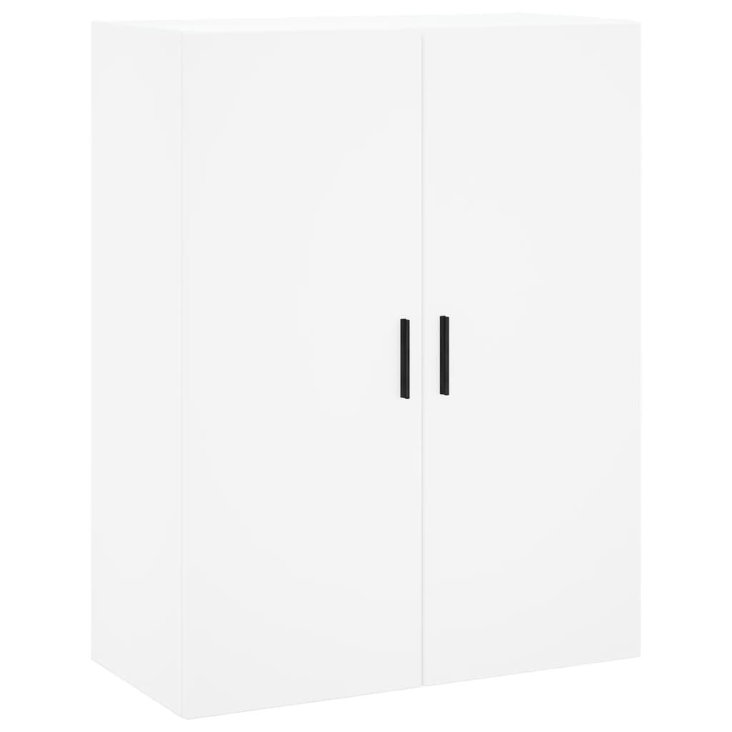 Highboard hvit 69,5x34x180 cm konstruert tre