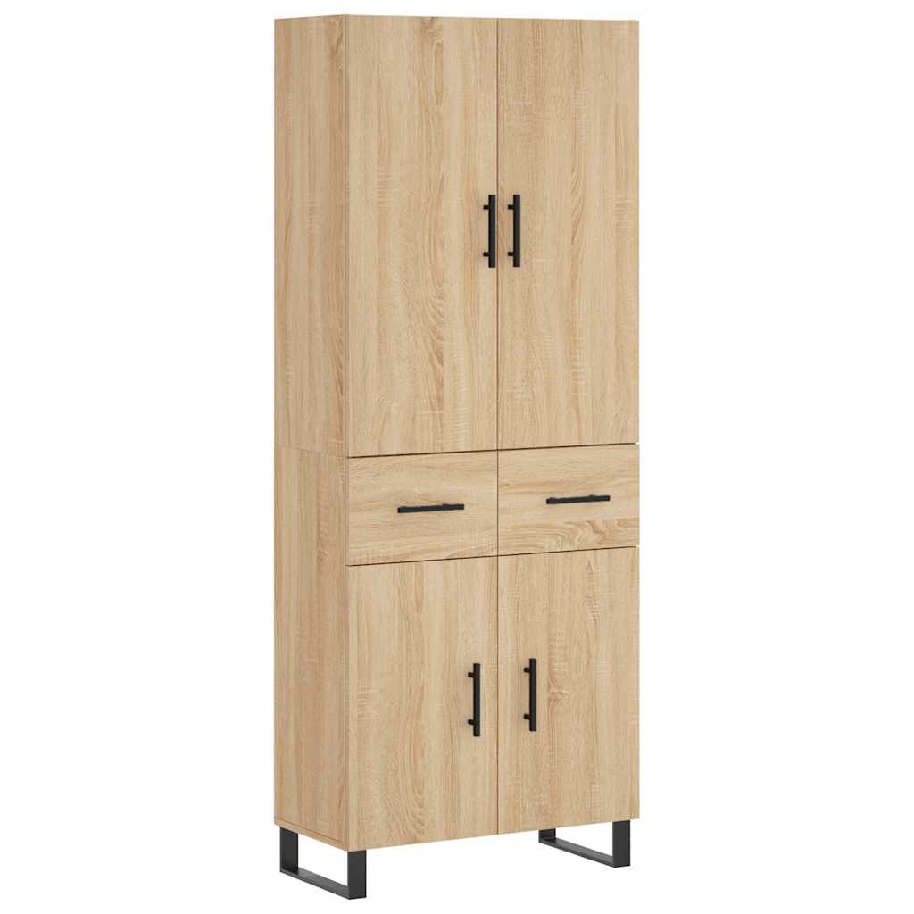 Highboard sonoma eik 69,5x34x180 cm konstruert tre