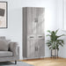 Highboard grå sonoma 69,5x34x180 cm konstruert tre