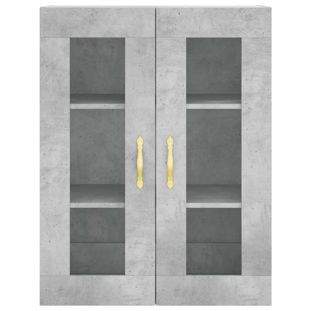 Highboard betonggrå 69,5x34x180 cm konstruert tre