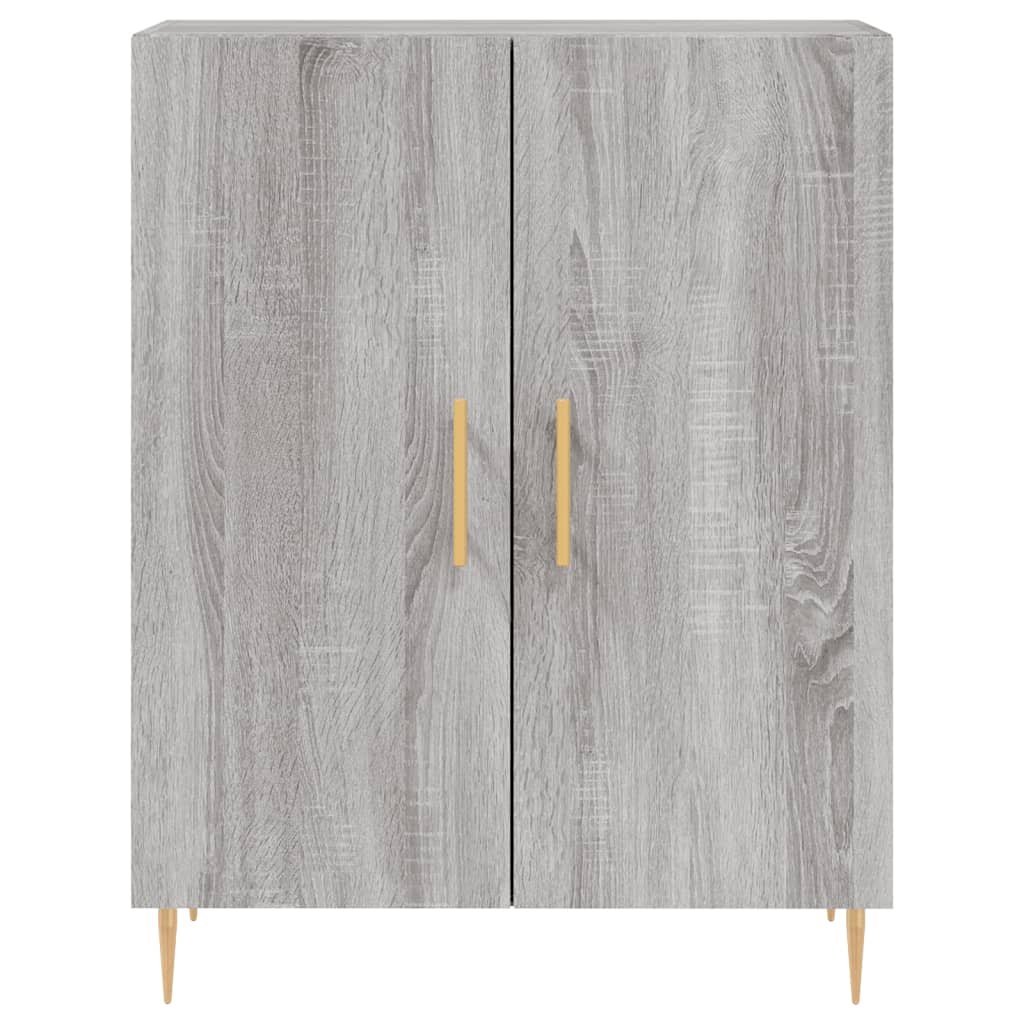 Highboard grå sonoma 69,5x34x180 cm konstruert tre