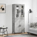 Highboard betonggrå 69,5x34x180 cm konstruert tre