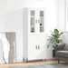 Highboard hvit 69,5x34x180 cm konstruert tre