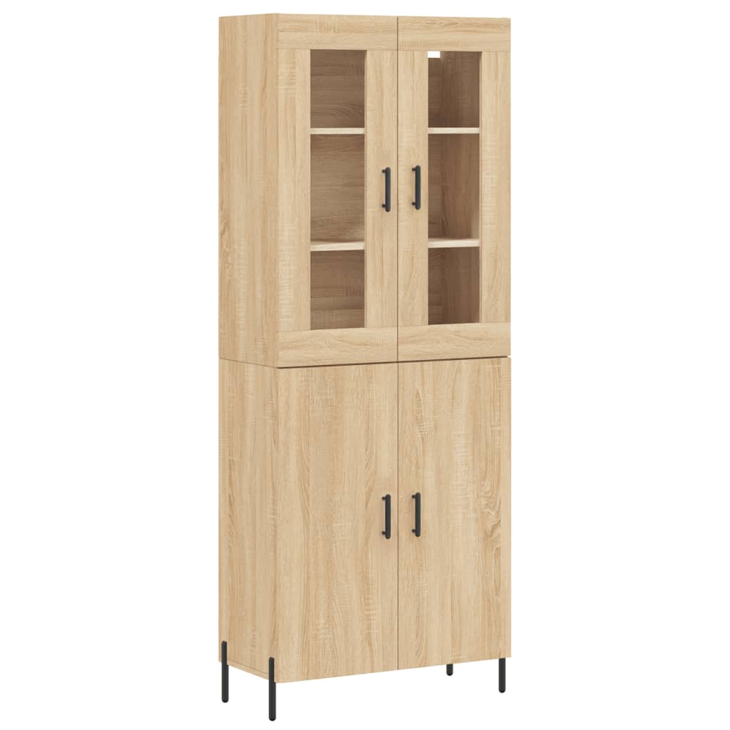 Highboard sonoma eik 69,5x34x180 cm konstruert tre