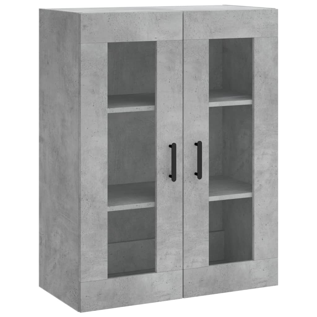 Highboard betonggrå 69,5x34x180 cm konstruert tre