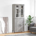 Highboard grå sonoma 69,5x34x180 cm konstruert tre
