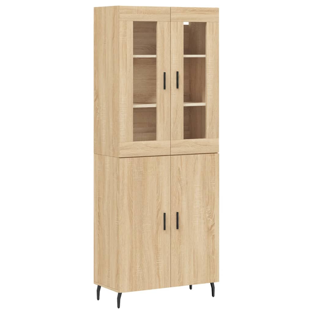 Highboard sonoma eik 69,5x34x180 cm konstruert tre