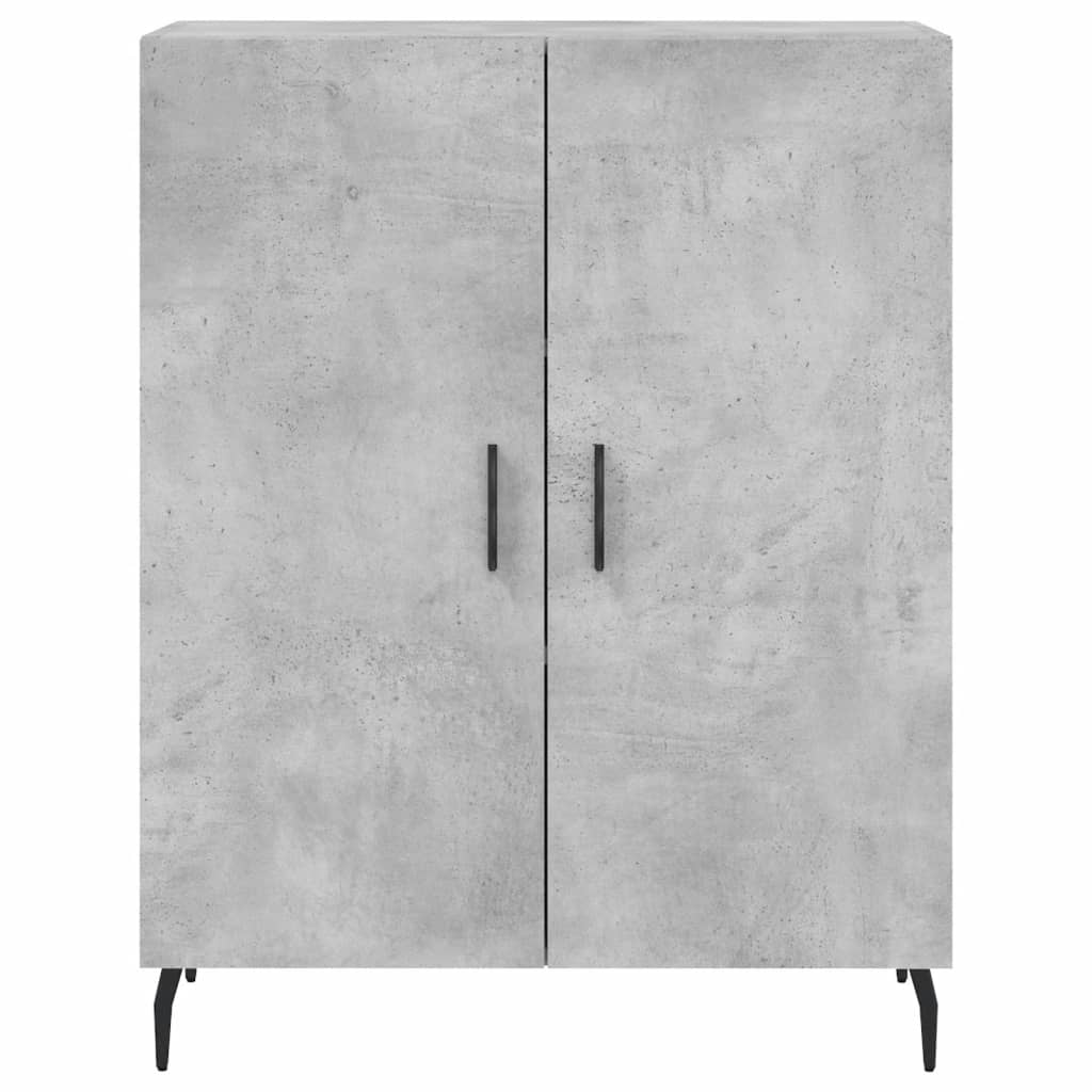 Highboard betonggrå 69,5x34x180 cm konstruert tre