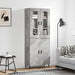 Highboard betonggrå 69,5x34x180 cm konstruert tre