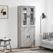 Highboard grå sonoma 69,5x34x180 cm konstruert tre vidaXL