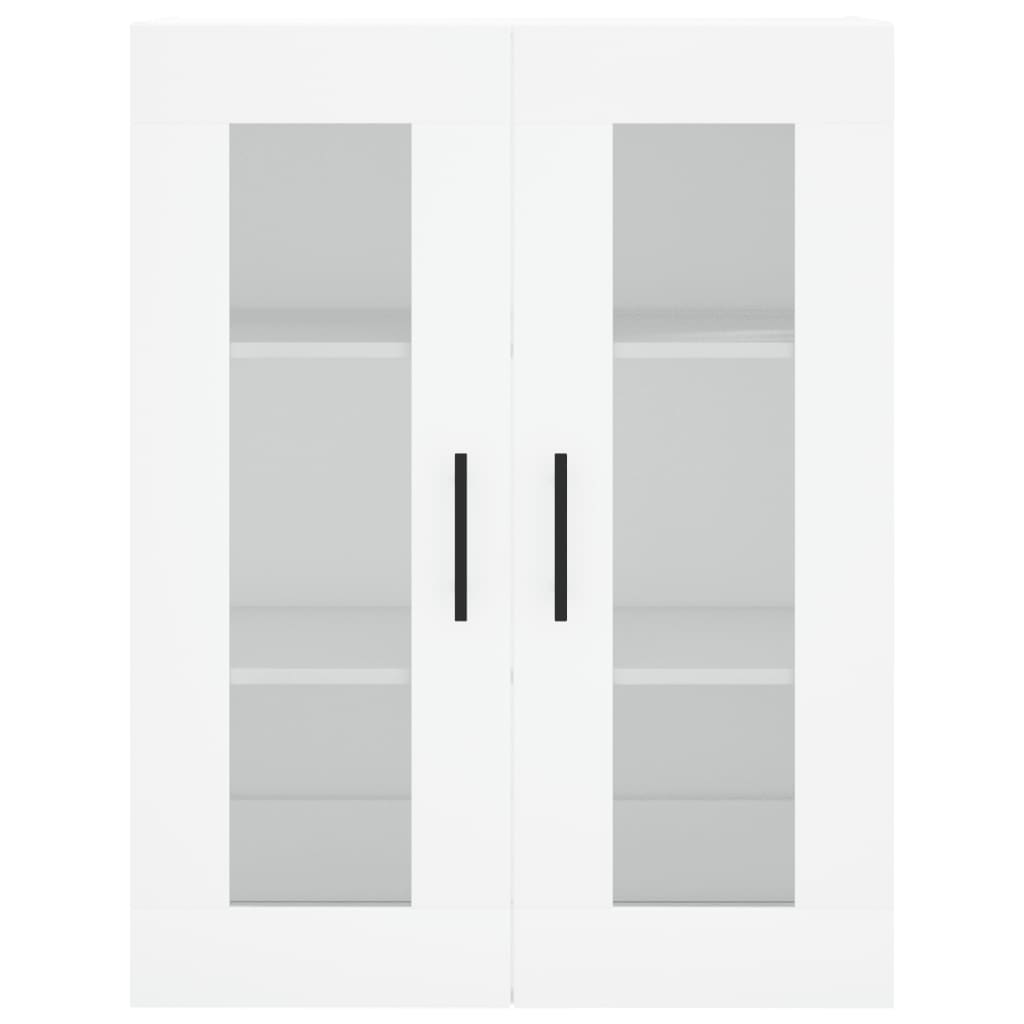 Highboard hvit 69,5x34x180 cm konstruert tre