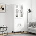 Highboard hvit 69,5x34x180 cm konstruert tre