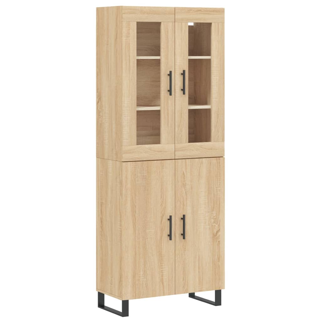 Highboard sonoma eik 69,5x34x180 cm konstruert tre