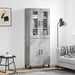 Highboard betonggrå 69,5x34x180 cm konstruert tre