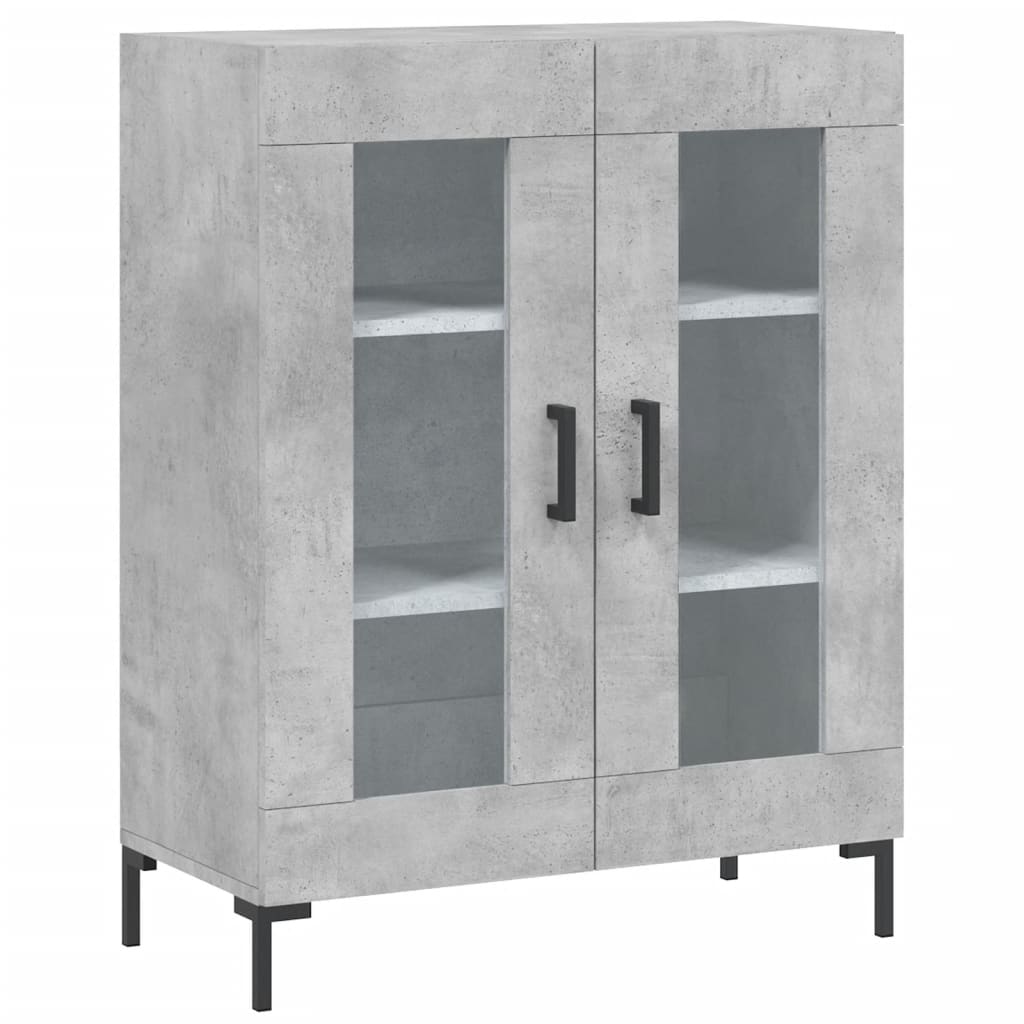 Highboard betonggrå 69,5x34x180 cm konstruert tre