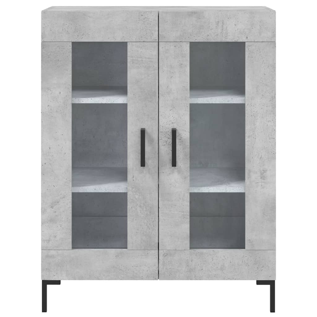 Highboard betonggrå 69,5x34x180 cm konstruert tre