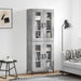 Highboard betonggrå 69,5x34x180 cm konstruert tre