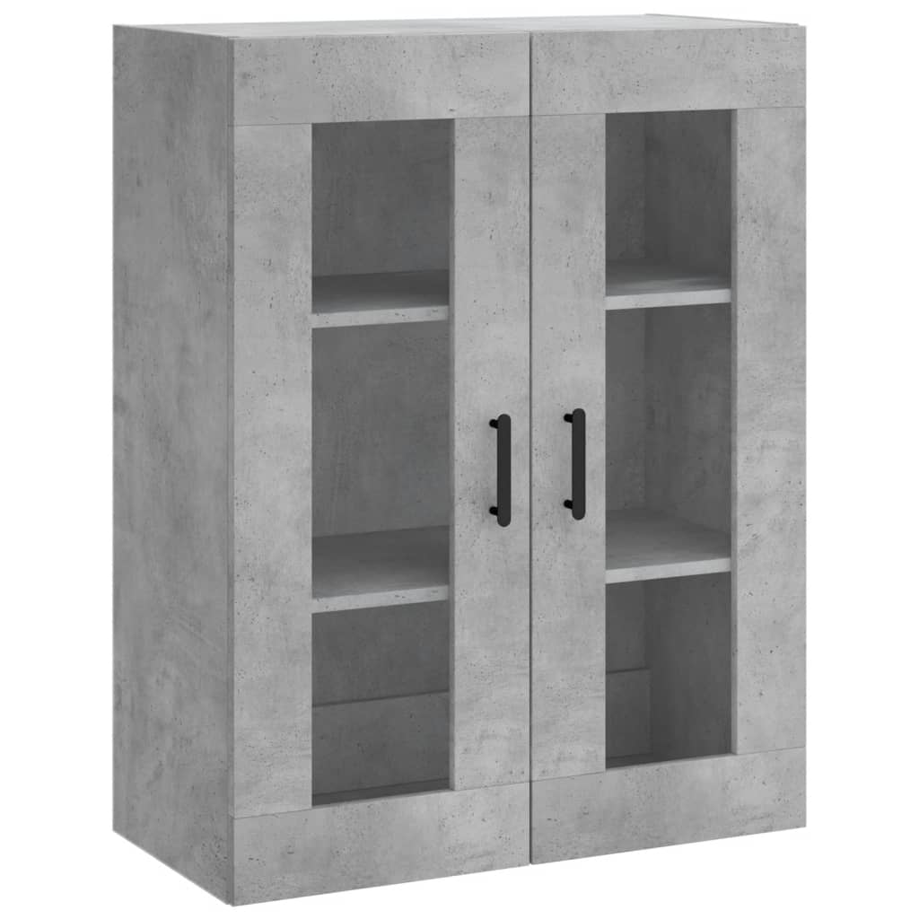 Highboard betonggrå 69,5x34x180 cm konstruert tre