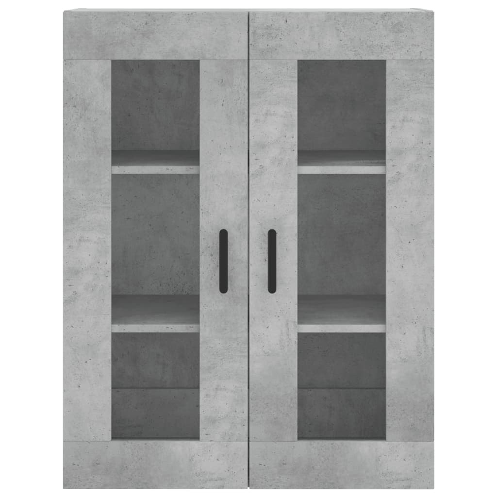 Highboard betonggrå 69,5x34x180 cm konstruert tre