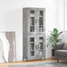 Highboard betonggrå 69,5x34x180 cm konstruert tre