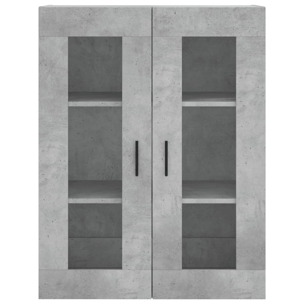 Highboard betonggrå 69,5x34x180 cm konstruert tre
