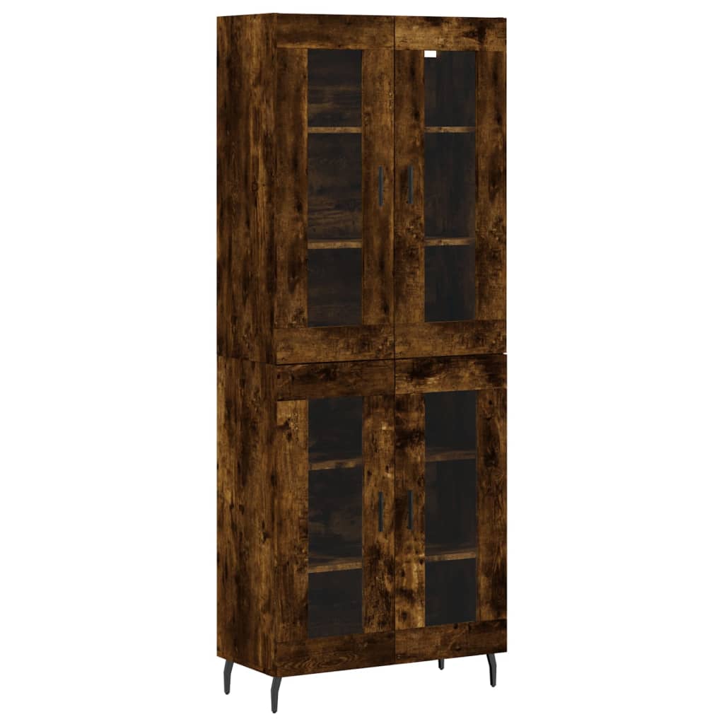 Highboard røkt eik 69,5x34x180 cm konstruert tre