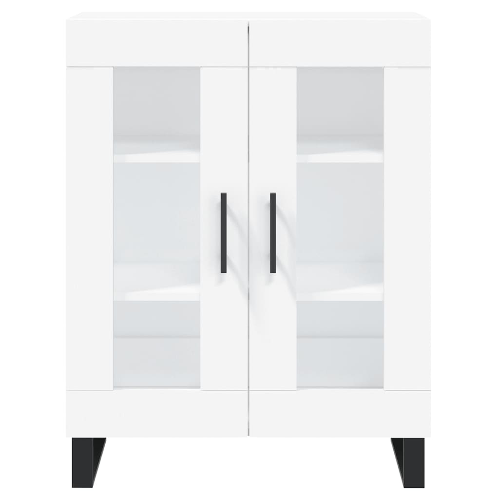 Highboard hvit 69,5x34x180 cm konstruert tre