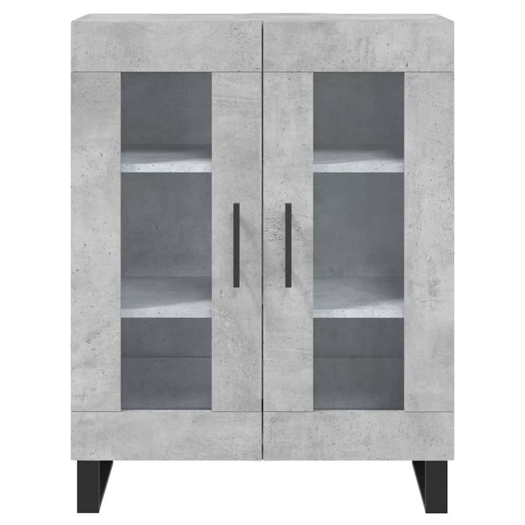 Highboard betonggrå 69,5x34x180 cm konstruert tre