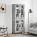 Highboard betonggrå 69,5x34x180 cm konstruert tre