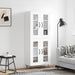 Highboard hvit 69,5x34x180 cm konstruert tre