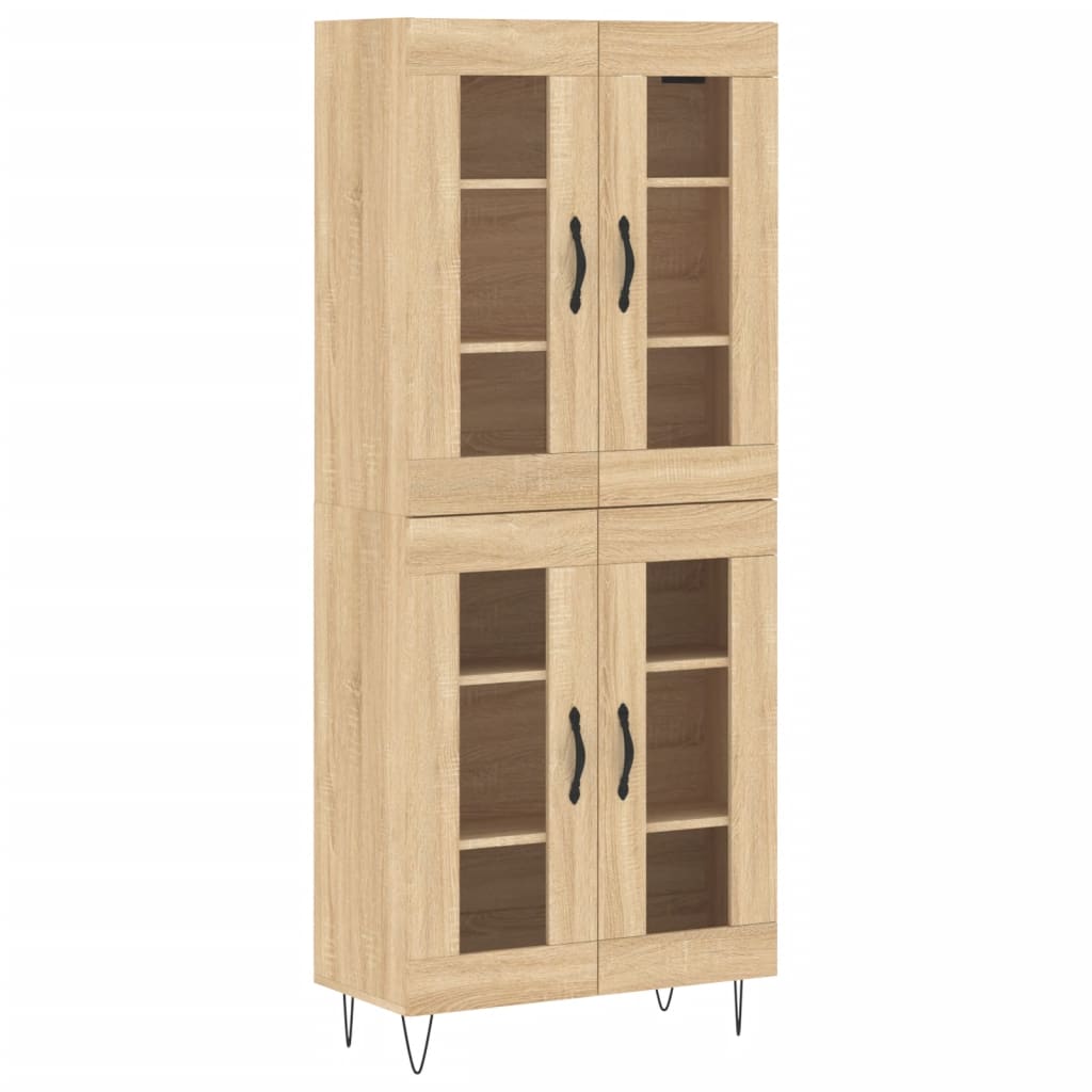 Highboard sonoma eik 69,5x34x180 cm konstruert tre vidaXL