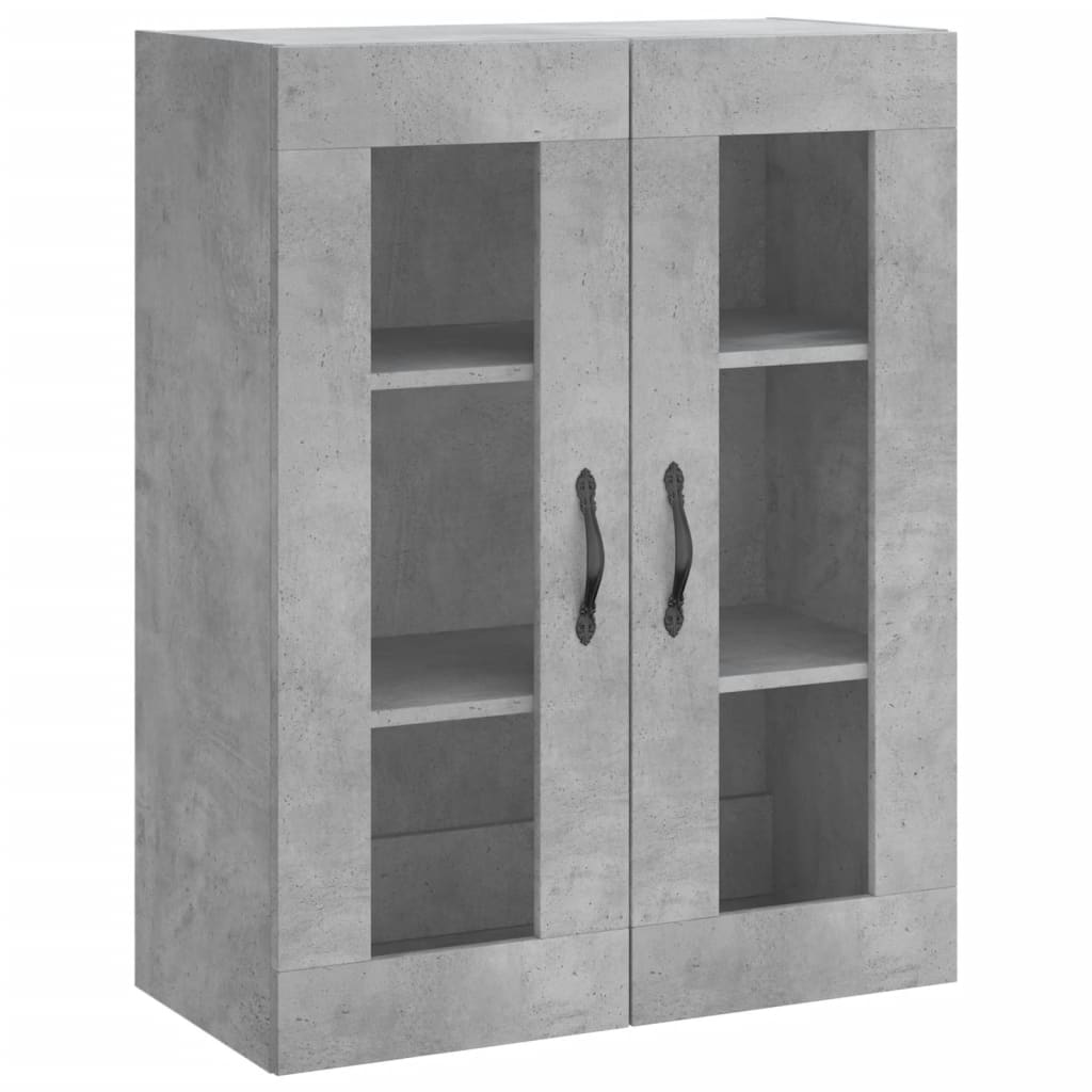 Highboard betonggrå 69,5x34x180 cm konstruert tre