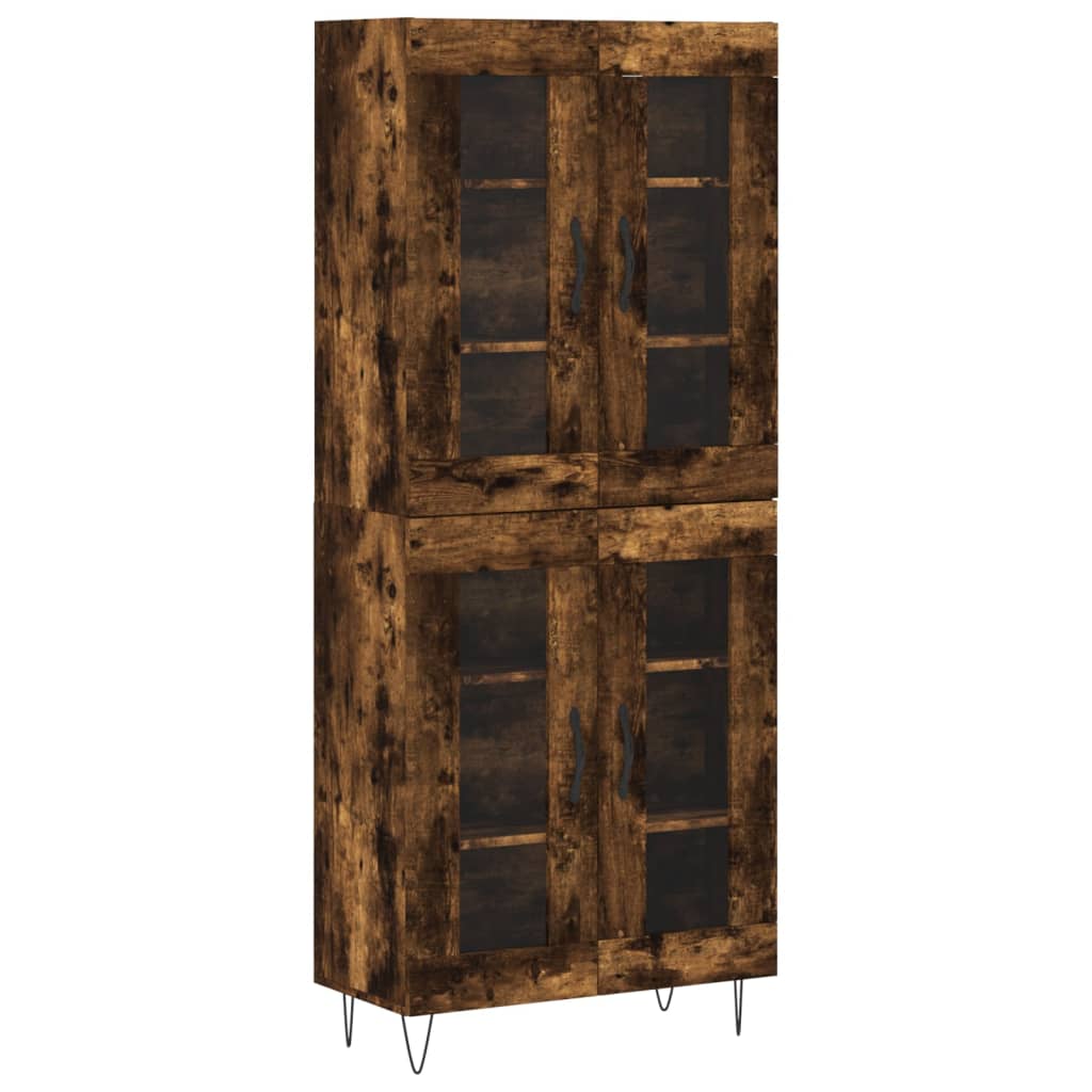 Highboard røkt eik 69,5x34x180 cm konstruert tre