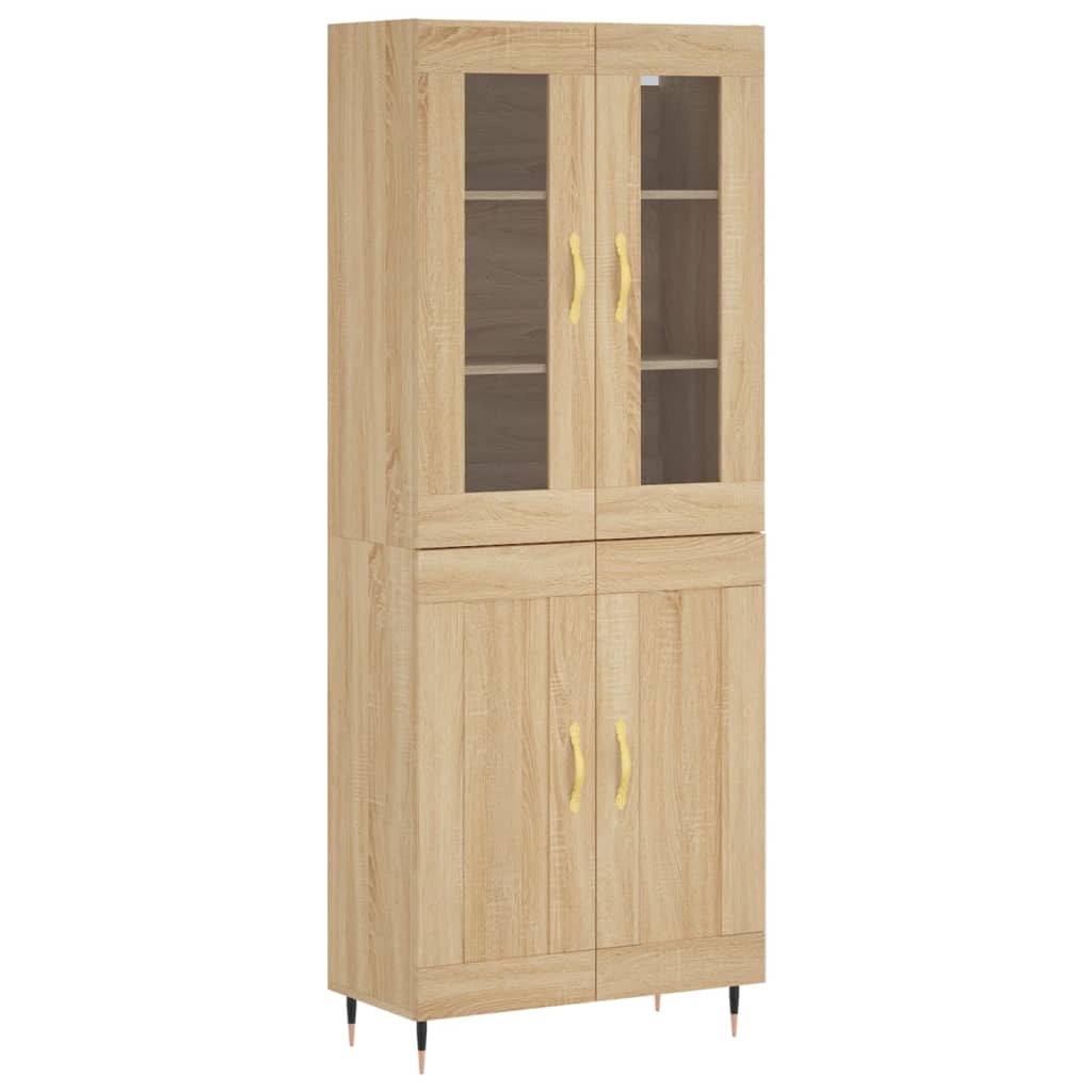 Highboard sonoma eik 69,5x34x180 cm konstruert tre