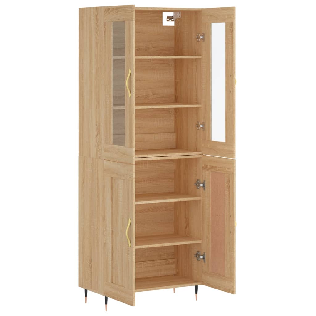 Highboard sonoma eik 69,5x34x180 cm konstruert tre