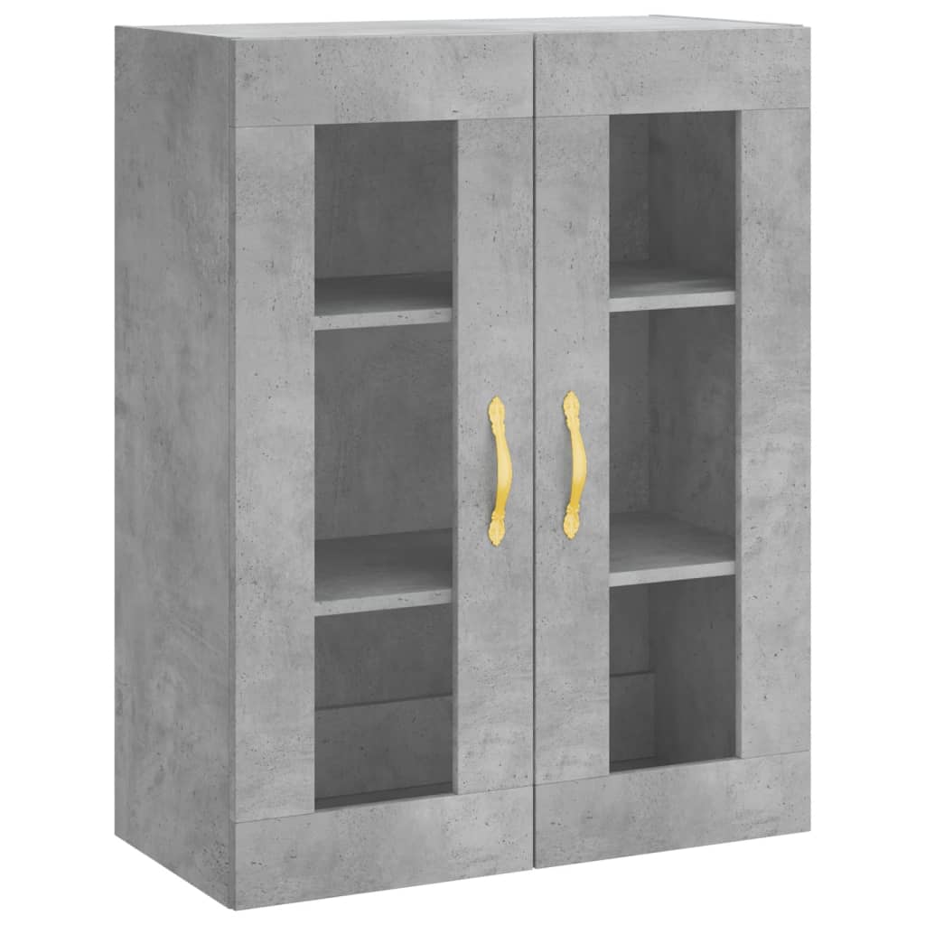 Highboard betonggrå 69,5x34x180 cm konstruert tre