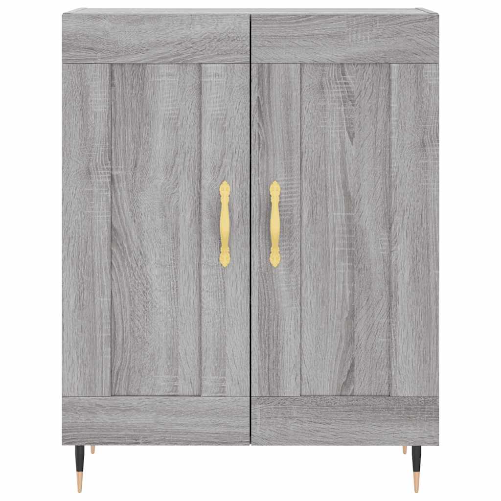 Highboard grå sonoma 69,5x34x180 cm konstruert tre