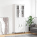 Highboard hvit 69,5x34x180 cm konstruert tre