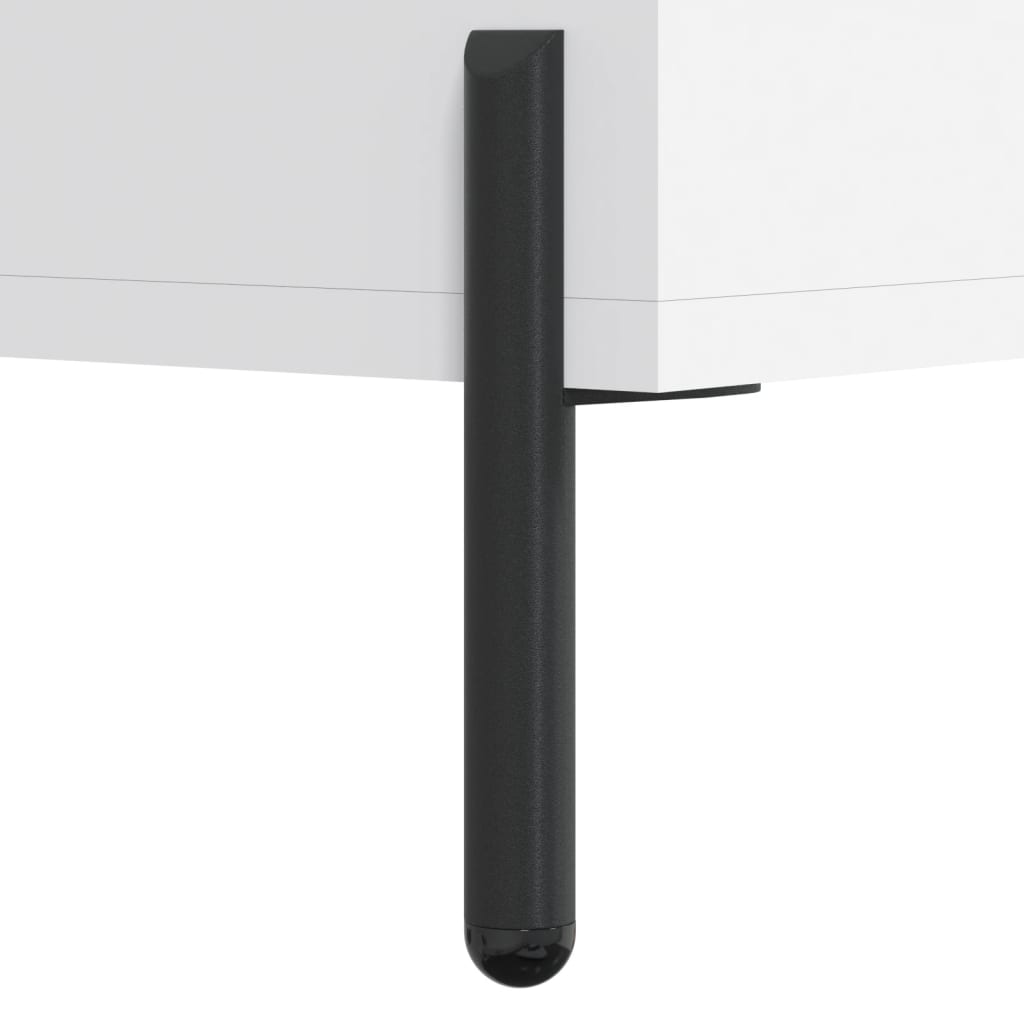 Highboard hvit 69,5x34x180 cm konstruert tre