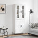 Highboard hvit 69,5x34x180 cm konstruert tre