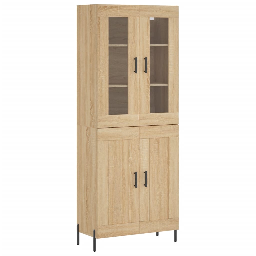 Highboard sonoma eik 69,5x34x180 cm konstruert tre vidaXL