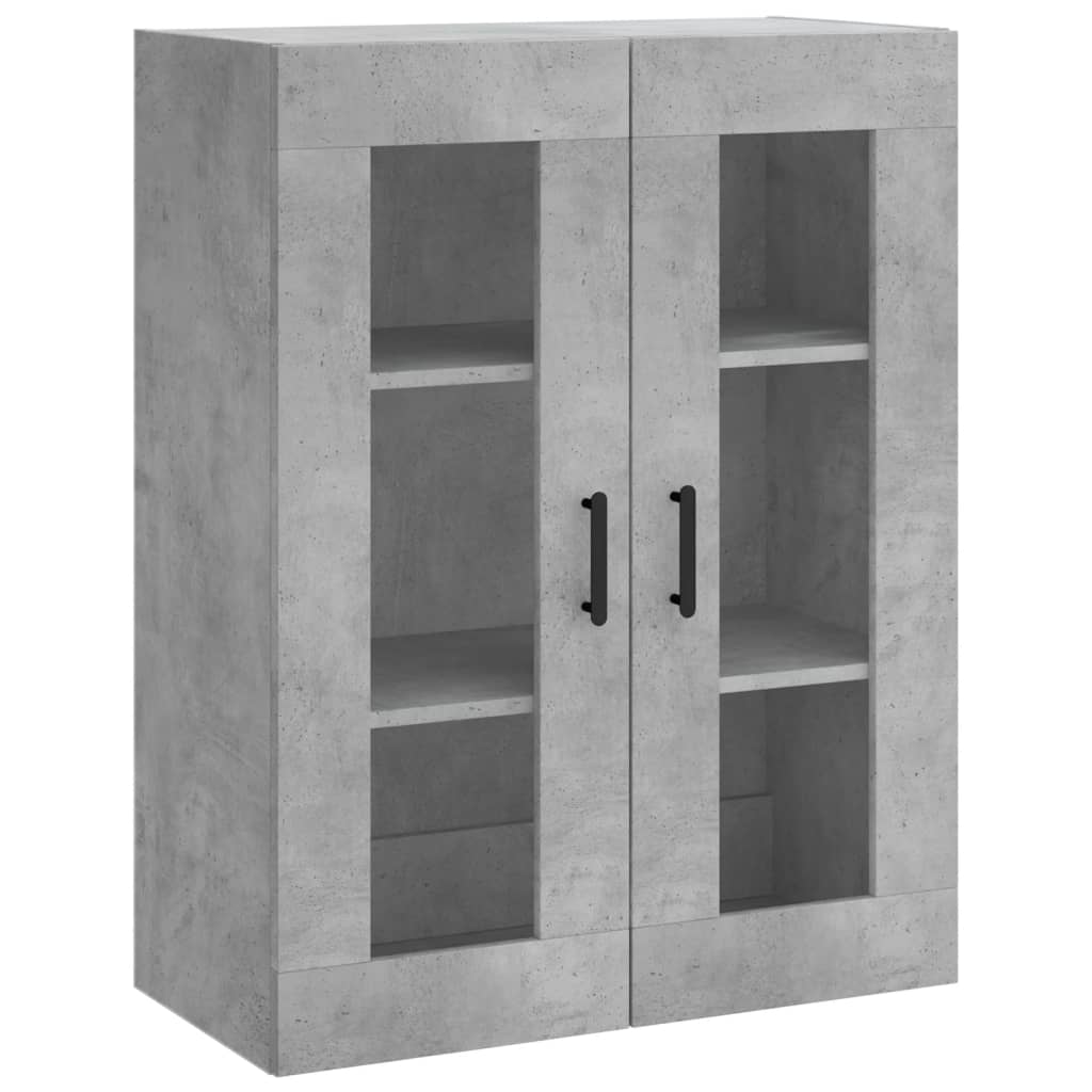 Highboard betonggrå 69,5x34x180 cm konstruert tre