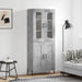 Highboard betonggrå 69,5x34x180 cm konstruert tre