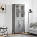 Highboard grå sonoma 69,5x34x180 cm konstruert tre